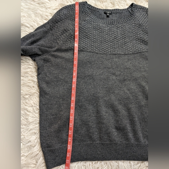 Talbots Woman 3X Gray Lambswool Nylon Blend Sweater Textured Knit Cozy Plus Size - Picture 6 of 9